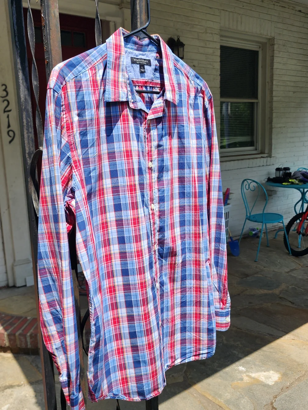 Banana Republic Soft Wash Slim Fit Plaid Shirt. Size Large.